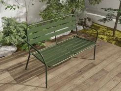 MYLIA Loungeset-Tuinbankje Van Metaal - Kaki - Mirmande