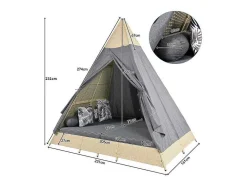 ModernLuxe Ligstoel-Tuinbed - Rotan Tent Voor 2 Personen - Met Gordijn En Kussens - Beige