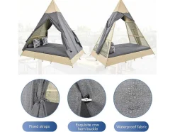 ModernLuxe Ligstoel-Tuinbed - Rotan Tent Voor 2 Personen - Met Gordijn En Kussens - Beige