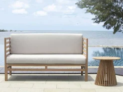 MYLIA Salontafel-Tuinbijzettafel Van Teakhout D50 Cm - Licht Naturel - Triani