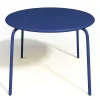 MYLIA Tuinset-Tuineetset Mirmande: Tafel D.110 Cm Met 4 Opstapelbare Fauteuils - Metaal - Nachtblauw