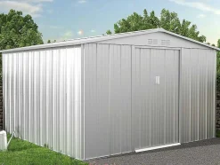 EXPERTLAND Tuinhuis-Tuinhuisje Van Gegalvaniseerd Staal - Grijs - Linus - 9,92 M