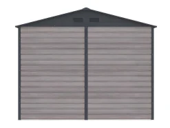 EXPERTLAND Tuinhuis-Tuinhuisje Van Gegalvaniseerd Staal Met Houteffect Adelmo - Grijs - 5,40 M
