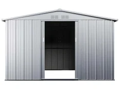 EXPERTLAND Tuinhuis-Tuinhuisje Van Gegalvaniseerd Staal - Grijs - Linus - 7,82M