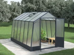 EXPERTLAND Tuinkas-Tuinkas Van Polycarbonaat 9,1 M Met Grondplaat- Antraciet - Asarina