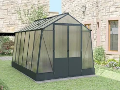 EXPERTLAND Tuinkas-Tuinkas Van Polycarbonaat 9,1 M Met Grondplaat- Antraciet - Asarina