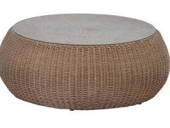 MYLIA Loungeset-Tuinsalontafel Van Karamelkleurig Gevlochten Hars - Whiteheaven