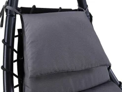 MYLIA Ligstoel-Tuinschommelstoel Met Parasol En Antracietkleurig Kussen - Waterbestendig - Moheli