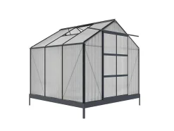 EXPERTLAND Tuinkas-Tuinserre Van Polycarbonaat Anissa Met Basis - 5,9 M - Antraciet