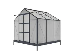 EXPERTLAND Tuinkas-Tuinserre Van Polycarbonaat Anissa Met Basis - 5,9 M - Antraciet