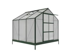 EXPERTLAND Tuinkas-Tuinserre Van Polycarbonaat Anissa Met Basis - 5,9 M - Groen