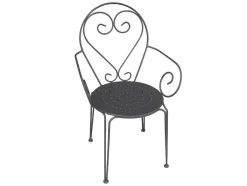 MYLIA Tuinset-Tuinset Met Tafel En 4 Stoelen Van Metaal Met Smeedijzer Aspect - Antraciet - Guermantes