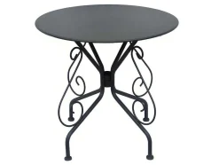 MYLIA Tuinset-Tuinset Met Tafel En 4 Stoelen Van Metaal Met Smeedijzer Aspect - Antraciet - Guermantes