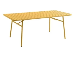 MYLIA Tuinset-Tuintafel D160 Cm Van Metaal - Mosterdgeel - Mirmande Van