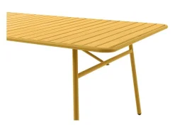 MYLIA Tuinset-Tuintafel D160 Cm Van Metaal - Mosterdgeel - Mirmande Van