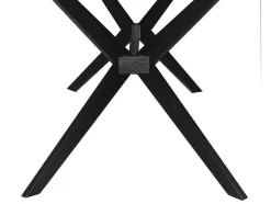 MYLIA Tuinset-Tuintafel Van Acaciahout En Zwart Metaal Tobaga - L. 180 Cm