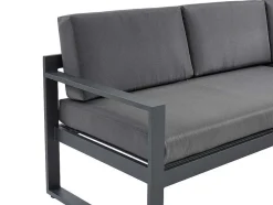 MYLIA Loungeset-Tuinzithoek Van Aluminium: Salontafel En Hoekbank Met Afneembare Hoek 6 Personen - Antraciet - Palaos Ii