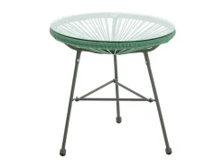 MYLIA Loungeset-Tuinzithoek Van Gevlochten Harsdraden: Twee Fauteuils, Een Bank En Een Tafel - Kaki - Alios Iii Van