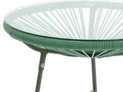 MYLIA Loungeset-Tuinzithoek Van Gevlochten Harsdraden: Twee Fauteuils, Een Bank En Een Tafel - Kaki - Alios Iii Van