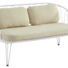 MYLIA Loungeset-Tuinzithoek Van Metaal: 1 Tweezitsbank, 2 Fauteuils En 1 Salontafel - Wit - Arlesan