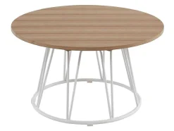 MYLIA Loungeset-Tuinzithoek Van Metaal: 1 Tweezitsbank, 2 Fauteuils En 1 Salontafel - Wit - Arlesan