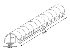 EXPERTLAND Tuinkas-Tunnelkas Met Staalstructuur Ipomea 36M - L1200Xb300Xh300 Cm
