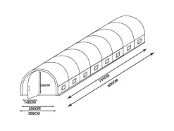 EXPERTLAND Tuinkas-Tunnelkas Met Structuur Van Staal En Deur 24 M - L300 X B800 X H200 Cm - Alocasia