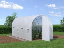 EXPERTLAND Tuinkas-Tunnelkas Met Structuur Van Gegalvaniseerd Staal En Deur 9 M - L450 X B200 X H200 Cm - Alocasia