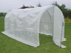 EXPERTLAND Tuinkas-Tunnelkas Met Structuur Van Gegalvaniseerd Staal En Deur 9 M - L450 X B200 X H200 Cm - Alocasia