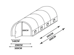 EXPERTLAND Tuinkas-Tunnelkas Met Structuur Van Staal En Deur 12 M - L300 X B400 X H200 Cm - Alocasia