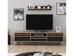 EPIKASA Tv-Meubel-Tv-Meubel Hira - Zwart - 180X35X48 Cm -