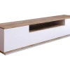 Vente-unique Tv-Meubel-Tv-Meubel Met 3 Deuren En 1 Nis - Wit En Naturel - Lotula