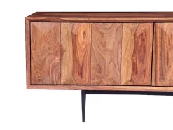 Vente-unique Tv-Meubel-Tv-Meubel Met 2 Deuren En 2 Niche - Sheesham Hout En Metaal - Kleur: Natuurlijk - Zelicina