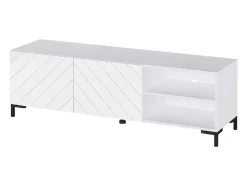 Vente-unique Tv-Meubel-Tv-Meubel Met 2 Deuren En 2 Nissen - Glanzend Wit - Mirioza