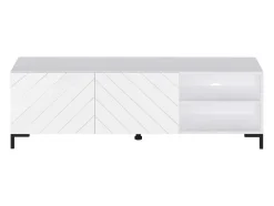 Vente-unique Tv-Meubel-Tv-Meubel Met 2 Deuren En 2 Nissen - Glanzend Wit - Mirioza