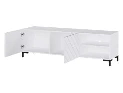 Vente-unique Tv-Meubel-Tv-Meubel Met 2 Deuren En 2 Nissen - Glanzend Wit - Mirioza