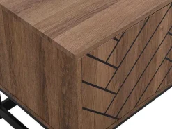 Vente-unique Tv-Meubel-Tv-Meubel Met 3 Deuren En 2 Nissen - Mdf - Naturel En Zwart - Caratana