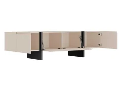 Vente-unique Tv-Meubel-Tv-Meubel Met 4 Deuren Van Mdf - Beige En Zwart - Luvonia