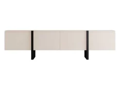 Vente-unique Tv-Meubel-Tv-Meubel Met 4 Deuren Van Mdf - Beige En Zwart - Luvonia
