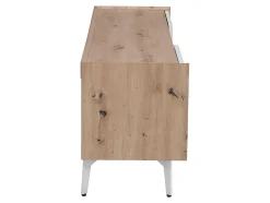 Vente-unique Tv-Meubel-Tv-Meubel Met 4 Lades En 2 Nissen - Mdf & Metaal - Witgelakt & Naturelkleur - Cayana