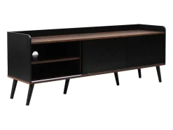 Vente-unique Tv-Meubel-Tv-Meubel Met 2 Lades En 2 Schuifdeuren - Moderne Stijl - Kleuren: Zwart En Naturel
