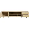 ModernLuxe Tv-Meubel-Tv-Meubel Van 160 Cm - 1 Deur, 2 Laden En 4 Vakken - Naturel