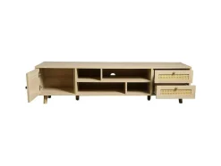 ModernLuxe Tv-Meubel-Tv-Meubel Van 160 Cm - 1 Deur, 2 Laden En 4 Vakken - Naturel