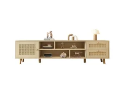 ModernLuxe Tv-Meubel-Tv-Meubel Van 160 Cm - 1 Deur, 2 Laden En 4 Vakken - Naturel