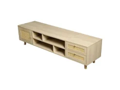 ModernLuxe Tv-Meubel-Tv-Meubel Van 160 Cm - 1 Deur, 2 Laden En 4 Vakken - Naturel