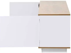 ModernLuxe Tv-Meubel-Tv-Meubel Van 180 Cm Met Led - 2 Laden En 2 Open Planken - Eigentijdse Scandinavische Stijl - Wit