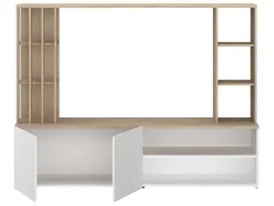 Vente-unique Tv-Meubel-Tv-Wand Met Opbergruimte - Naturel En Wit - Gorbella