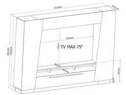 Vente-unique Tv-Meubel-Tv-Wandmeubel Chace Met Opbergruimte - Witgelakt Mdf