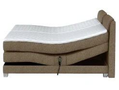 Palacio Elektrisch Relaxatiebed-Tweepersoons Boxspring Met Elektrische Bedbodem + Matras En Dekmatras Castel - 2X80X200Cm - Beige Stof