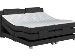 Palacio Elektrisch Relaxatiebed-Tweepersoons Boxspring Met Elektrische Bedbodem + Matras En Dekmatras Castel Van - 2X90X200Cm - Antraciet